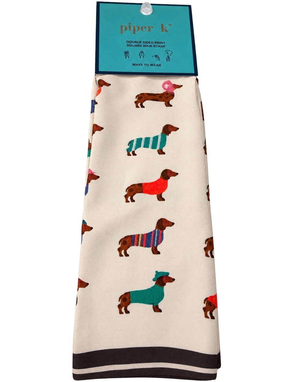 Piper Lou Dachshund Print Silk Scarf